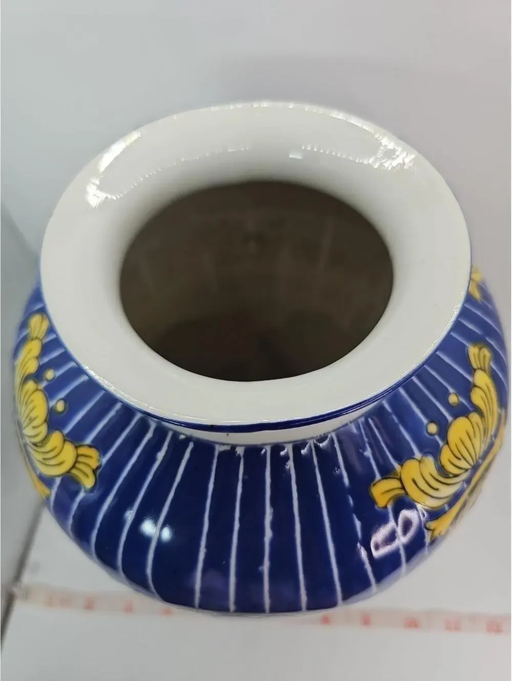 Vintage Porcelain Hand Painted Enamel Fruit Basket Decoration Large Vase 10